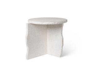 Minéral Table Basse Sculpturale Marbre Blanc Curia