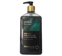 Mineralium - Gel Douche à la Boue Noire de la Mer Morte - Nettoyant Doux, Hydratant et Revitalisant - Enrichi en Aloe Vera et Huile d'Olive - Sans Parabènes, Silicones, Colorants Artificiels - 400ml