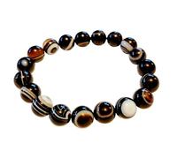 Minéraux et Cristaux - Bracelet agate œil - Pierre naturelle élégante - Bijou en perles pour homme et femme - Style sobre pour tous - Accessoire mode pour hommes et femmes - Perles de 8 mm