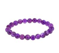 Minéraux et Cristaux - Bracelet Améthyste Naturelle - Bijou en Pierres pour Femme et Homme - Perles en Pierre Fine - Bracelet Élégant pour Femmes et Hommes - Perles de 10 mm