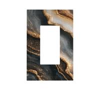 Minéraux scintillants fluides en marbre beige sable pour interrupteur, plaque murale à bascule unique, 1 interrupteur décoratif, couvercles de prise de courant pour la maison, la cuisine, la salle de