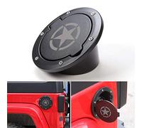 Miners2000 Cap de réservoir d'essence en alliage d'aluminium + ABS noir pour Jeep Wrangler 2007-2017 JK JKU & Unlimited, 2 portes & 4 portes
