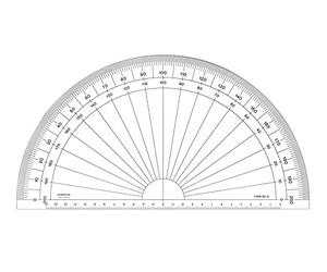 MINERVA Rapporteur 1/2 Circulaire en Grades 30cm Transparent