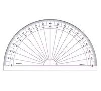 Rapporteur transparent 15 cm demi-cercle