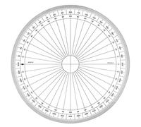 MINERVA Rapporteur Circulaire en Grades 20cm Transparent