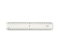 Minerva Règle Gaucher 20cm Double Biseaux Qualité Optique Transparent