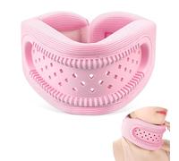 Minerve pour douleurs cervicales et soutien - Minerve cervicale en mousse de silicone, support cervical réglable et respirant pour dormir, soulageant la douleur et la pression (rose - taille L)