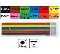 Mines de couleur KOH 3,2 mm x 90 mm Mix 12 pièces