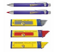 Mines et porte-mine Profi Maker - Mines HB en graphite - Porte-mines en laiton durables - Avec taille-crayon - Pour marquer le papier, le carton et le bois - Crayons de menuisier - Dicoal