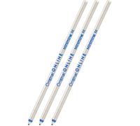 Mines pour stylo à bille ONLINE - Lot de 3, tracé M, encre bleue, boîtier laiton