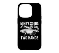 Mine's So Big I Have to Use Two Hands - Fun Dad Blague Fishing Coque pour iPhone 14 Pro