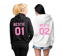Minetom Ami Pull Sweat À Capuche pour Deux Filles Femmes Best Friend Pullover Hoodie Meilleur Ami Manches Longues Sweatshirt Cadeau A Rose 01 34
