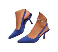 Minetom Escarpins Femme Suède Pumps Talon Haut Et Bout Fermé Parfait pour Les Mariages Et Les Fêtes Slip-on High Heels A Bleu 41 EU