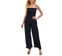 Minetom Femme Combinaison Élégante Sexy Débardeur Camisole Romper Pantalon Taille Haute Imprimé Floral Fête Jumpsuit