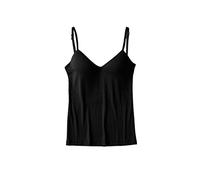 Minetom Femme Débardeur avec Soutien-Gorge Intégré Bretelles Rembourré Tank Tops sans Manches Yoga Sport Gilet Haut Shirt C Noir XS