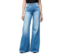 Minetom Femme Denim Jeans Slim Taille Haute Vintage Pantalons Évasé Jambe Large Elastique Boutonné Stretch Zippé Pants