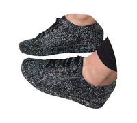 Minetom Femmes Paillettes Baskets De Courses Basses Athletique Marche Laçage Sport Jogging Chaussures A Noir 41 EU