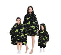 Minetom Hoodie Unisexe Couverture Polaire Sweats à Capuche Adulte Enfants Hiver Pull Doux Chaud Oversize Flanelle Sweatshirt Vert Clair Taille Unique