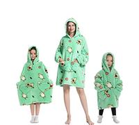 Minetom Hoodie Unisexe Couverture Polaire Sweats à Capuche Adulte Enfants Hiver Pull Doux Chaud Oversize Flanelle Sweatshirt Marron 2-6 Ans