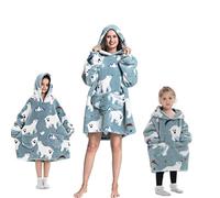 Minetom Hoodie Unisexe Couverture Polaire Sweats à Capuche Adulte Enfants Hiver Pull Doux Chaud Oversize Flanelle Sweatshirt Ours Taille Unique