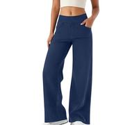 Minetom Jean Femme Taille Elastique Jeggings Taille Haute Bootcut avec Poches Flared Slim Pantalon De Yoga Denim Leggings Évasé Jambe Large Stretch A Bleu S
