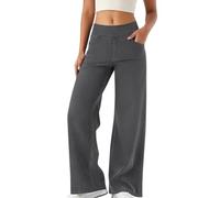 Minetom Jean Femme Taille Elastique Jeggings Taille Haute Bootcut avec Poches Flared Slim Pantalon De Yoga Denim Leggings Évasé Jambe Large Stretch A Gris XXL