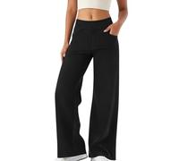 Minetom Jean Femme Taille Elastique Jeggings Taille Haute Bootcut avec Poches Flared Slim Pantalon De Yoga Denim Leggings Évasé Jambe Large Stretch A Noir XXL
