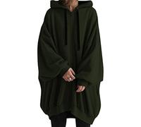 Minetom Sweat à Capuche Femme Casual Zippé Hoodies Sweatshirt Pulls Oversize Manches Longues Manteau Long Veste Vert M