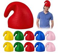 Mineup 10PCS chapeau nains de Schtroumpf novateur, Accessoires de Costume de Nains, Chapeau de Gnomes-Taille Unique, pour Noël, le carnaval, Halloween, les anniversaires, les jeux de rôle