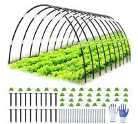 Mineup 30 Pièces Arceau pour Serre Tunnel, Cerceau pour Serre de Jardi, Kit De Maison De Cerceau De Jardin, Arceaux Serr de Jardin avec Pointes et Clips pour la Protection des Plantes