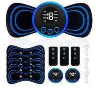 Mineup 3Pcs Mini Stimulateur Musculaire EMS, 8 Modes 19 Niveaux Mini Masseur Cervical, Coussinets de Massage Cervical, Ensemble de Masseur Cervical pour Cou, Épaules, Genoux et Jambes