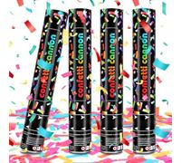 Mineup 4 * Canon Confettis Mariage, 30 cm Canons à Confettis Colorés, Cano Confet Anniversaire, Portée 3-5 m, Confett Biodegradables, Cano à Confett pour Anniversaire, Mariage, Fête, Carnaval