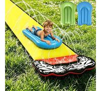 Mineup 480 * 70cm Toboggan Aquatique, Toboggan pour Pelouse, Tapis De Glisse Eau Enfant avec Bodyboards, Jet d'eau pour Enfants Et Adultes, Jeux D'ea en Extérieur, Fête D'été, Jardin Pelouse