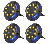 Mineup 4pcs Lampes Solaires au Sol, 12 LED Lampe Solaire Spot Encastrable, étanche IP65 Solaires LED pour Jardin, pour Jardin Escaliers Pelouse Allée Patio