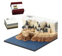 Mineup Bloc-notes 3D, calendrier de bureau créatif 2025, bloc-notes à faire soi-même, bloc-notes château magique, notes de temps