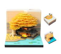 Mineup Calendrier 3D 2026, Calendrier de bureau avec lumières, Calendrie 3D De La Cabane Dans Les Arbres avec Abat-Jour Transparent, pour Écoration De Maison, Bureau, École, Cadeau De Noël (Jaune)