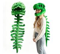 Mineup Costume de Dinosaure Spinosaurus en Peluche, 100cm Spinosaurus Plush Dino Outfit, Halloween Fun 3D Realistic Dinosaur Costume pour Adultes, Enfants, Changement Rapide,Lavable en Machine (vert)