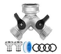 Mineup Distributeur en Y à 2 Voies, 3/4’’ Distributeur 2 Voies, Robinet Double Machine a Laver, Séparateur de Tuyau avec robinets d'arrêt séparés pour Machine à Laver, Jardin