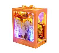 Mineup DIY Book Nook Kit, DIY Maison De Poupée Miniature, Puzzle 3D en Bois avec Capteur De Lumière LED,Maison Miniature À Monter Soi-même, Kit De Modélisation pour Adultes(Sweet Marie)