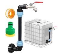 Mineup IBC col de cygne 3/4", Kit de Raccordement IBC, S60 x 6 Kit Raccordement Cuve Eau de Pluie IBC, Robinet Cuve pour réservoir d'eau 1000L, conteneur IBC, baril de pluie