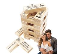 Mineup Jeu de Blocs en Bois Allemand pour Couples, 48 Pièces Tour de Blocs de Désir, Jeux allemands pour Couples, Tour de Blocs Super Coquine pour Convient aux Couples, aux Adultes, aux Jeux