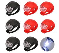Mineup Lampes De Poussette En Silicone, 8PCS Lampe Pour Poussette, LED Pour Vélo Silicone Avec 3 Modes D'Éclairage, Lumière Vélo LED, Lumière LED Pour Poussette Extérieur Coureur