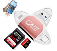 Mineup Lecteur De Carte SD, 4 en 1 Lecteur De Carte Mémoire Portable, Adaptateur Lecteur Carte SD, Adaptateur De Carte, Adaptateur Multiport USB C Compatible avec Windows Mac OS Linux Android SD/T