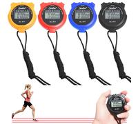Mineup Lot de 4 chronomètres de sport - Multifonctions - Grand écran - Avec date, heure, minuteur et fonction alarme - Résistant aux chocs - Étanche - Pour l'entraînement
