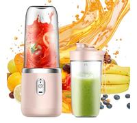 Mineup Mixeur Portable, 400ML Mélangeur Portable Smoothie Maker, Mélangeur Pour Smoothies, Rechargeable USB Blender Smoothie Portabl Avec 6 Lames Et Couvercle De Voyage Pour Jus De Fruits, Smoothies