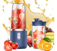 Mineup Mixeur Portable, Mélangeur Portable Smoothie Maker, 400ML Mini Blender Smoothi, Rechargeable USB Blender Smoothie Portabl Avec 6 Lames Pour Cuisine Bureau Voyage Salle De Sport (Bleu)