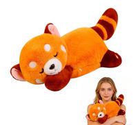 Mineup Panda Rouge Doudou 35 cm, Peluche Kawaii - Cadeau de Noël pour Enfants