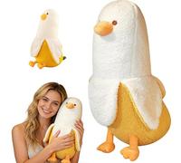 Mineup Peluche Canard Banane, 50 Cm Oreiller en Peluche Banane Canard, Jouet en Peluch De Canar Banan Cadeau pour Enfants Garçons Filles