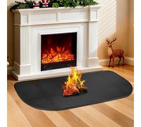 Mineup Tapis Ignifuge pour cheminée, Tapis Ignifuge pour cheminée, Tapis de Protection Semi-Circulaire, protège Les sols des braises des étincelles, Tapis Ignifuge et Anti-Chaleur (102 x 50 cm)