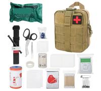 Mineup Trousse de Premiers Secours, 46 pièces Sac d'urgence de Grande Capacité, Trousse de Secours Tactique, Trousse Tactique, Trousse Secours pour Maison, Voiture, Camping en Plein Air, Kaki